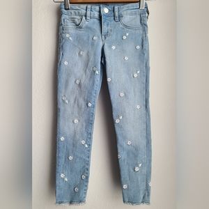 🌸 GAP Stretch Ankle Jeans with Embroidered Daisies, Sz 6 🌸